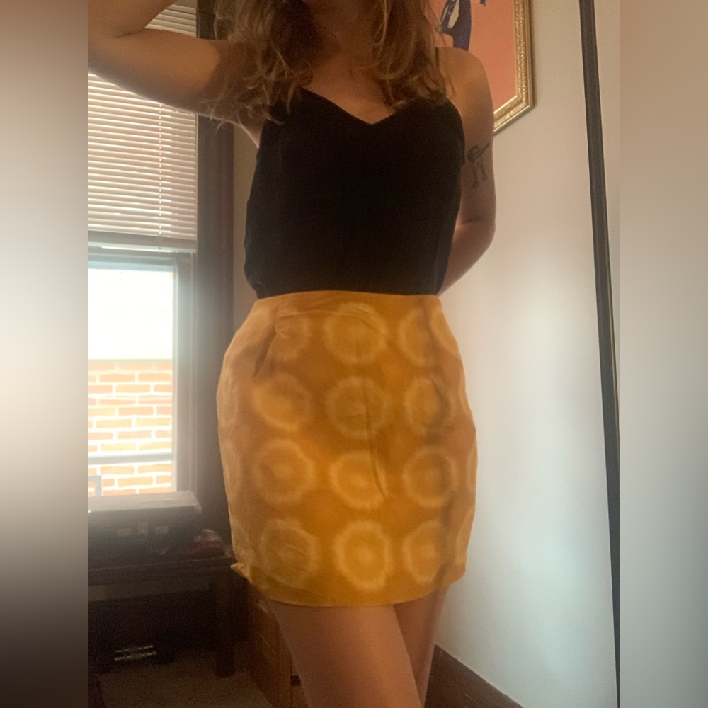 Gorgeous vintage 70’s style silk and linen skirt size small